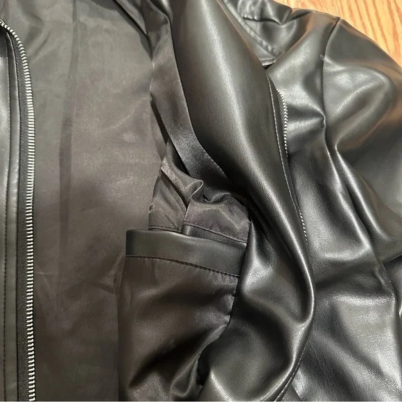 Black Faux Leather Jacket - Picture 4 of 5